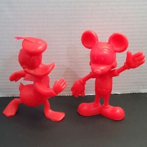 Louis Marx & Co Walt Disney Plastic Mickey & Donald Figures L👀K Vintage 1971 👀